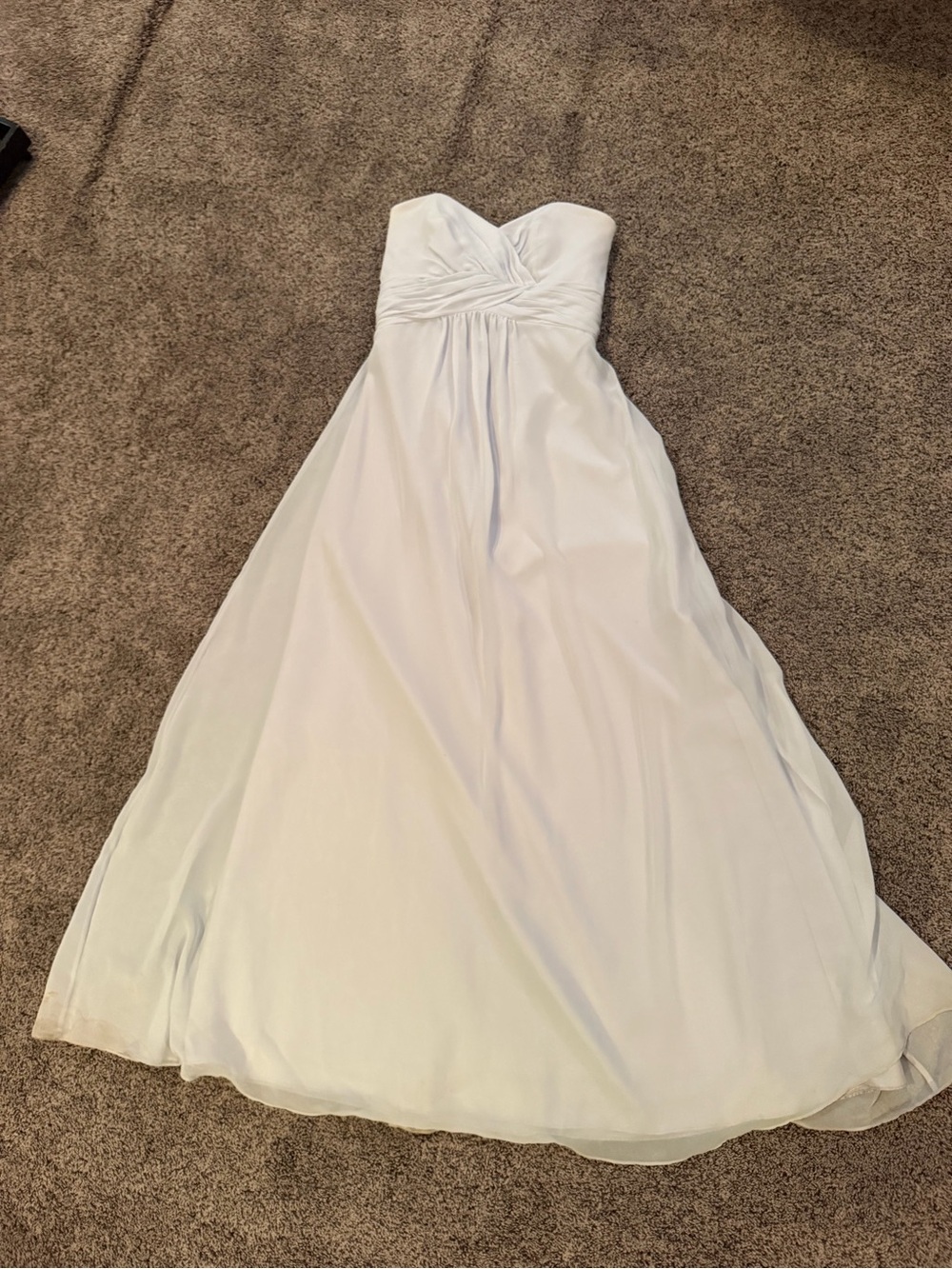 Strapless baby blue Chiffon Empire-Waist Evening Dress